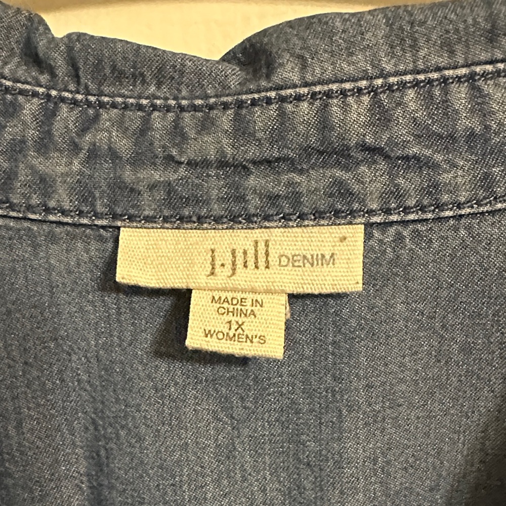 J. Jill Blue Denim Button Down Shirt - Picture 2 of 8